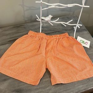 Ellie O orange and white seersucker shorts for kids size 3–4